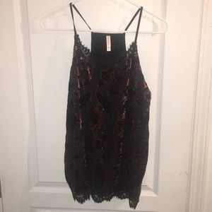Crushed velvet flower camisole